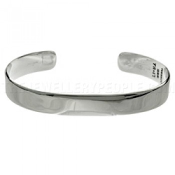 Thick Polished Silver Bangle - 10mm Wide