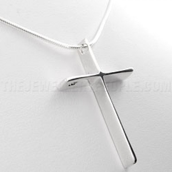 Thick Silver Cross Pendant - RN052