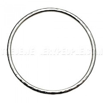 Thick-Tubed Hammered Silver Bangle - 3mm
