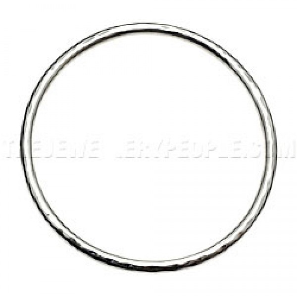 Thick-Tubed Hammered Silver Bangle - 3mm