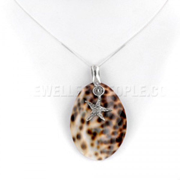 Tiger Cowrie & Silver Star Pendant