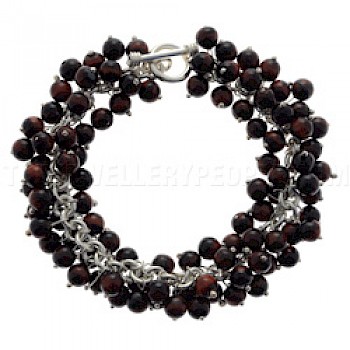 Tiger Eye Bead & Silver Bracelet - Round