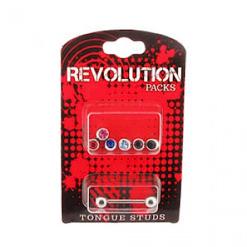 Tongue Stud Revolution Pack - Jewelled Balls