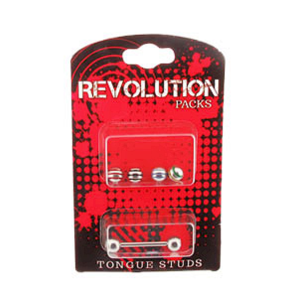 Tongue Stud Revolution Pack - Striped Balls