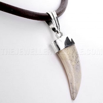 Tooth Shaped White Bone Pendant - CD210