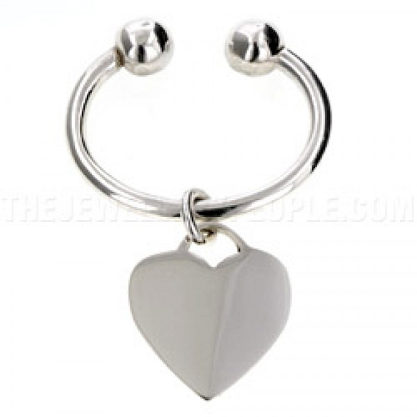 Torque-Style Silver Heart Key Ring