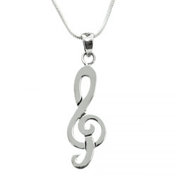 Treble Clef Silver Pendant - MC017
