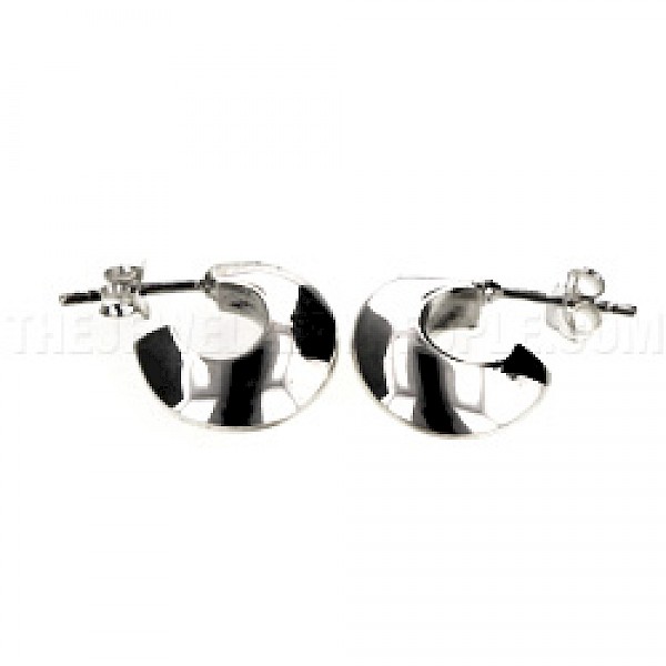 Tribal Silver Hoop Earrings - 15mm