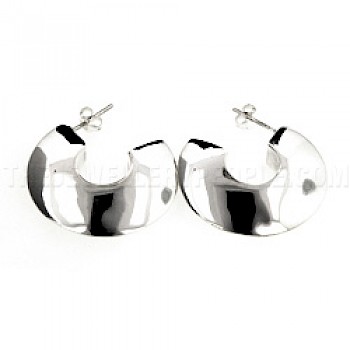 Tribal Silver Hoop Earrings - 30mm