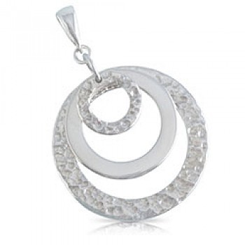 Triple Circle Silver Pendant - PT676