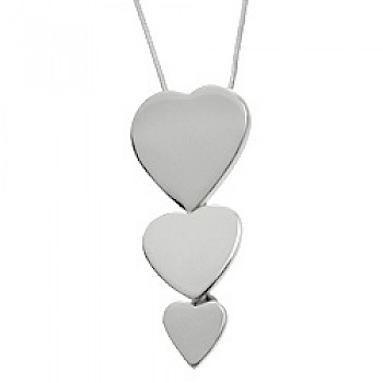 Triple Heart Silver Pendant - PT389