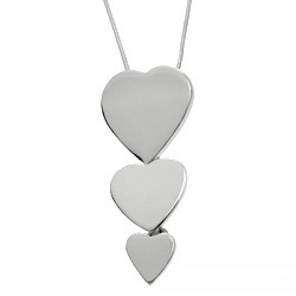 Triple Heart Silver Pendant - PT389