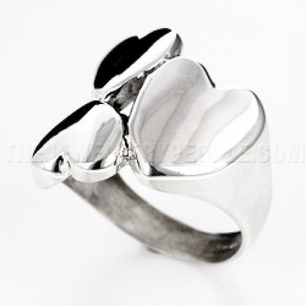 Triple Heart Silver Ring