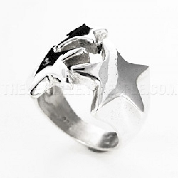 Triple Star Silver Ring