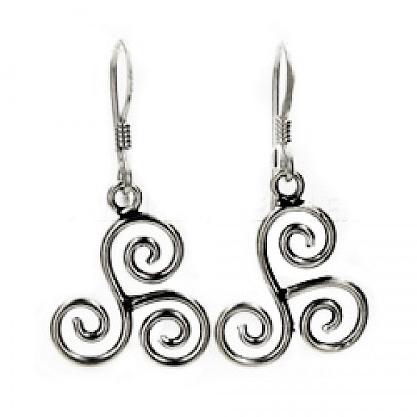 Triskele Silver Earrings