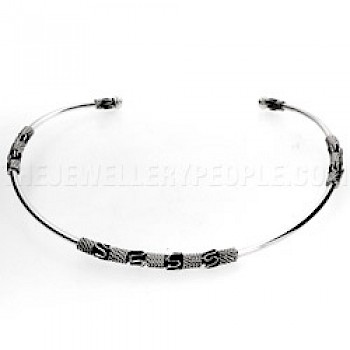 Tubed Balinese Style Silver Collar - 5mm Solid
