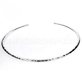 Tubed Hammered Silver Collar - 4mm
