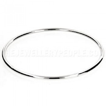 Tubed Silver Bangle - 2mm Wide - SB098