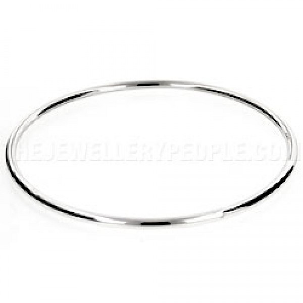 Tubed Silver Bangle - 2mm Wide - SB098