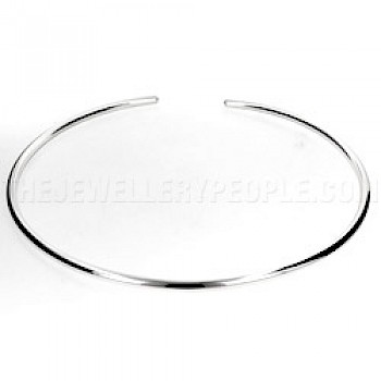 Polished Tubed Flexible Silver Collar - 4mm