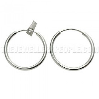 Tubed Silver Hoop Earrings - 22mm