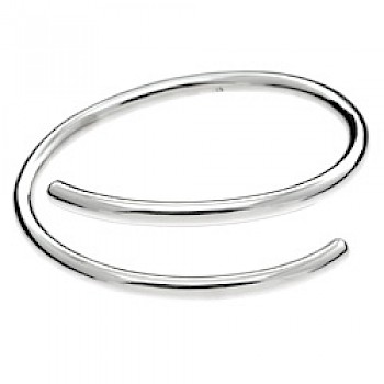 Silver Spiral Bangle - 5mm Thick-Tubed