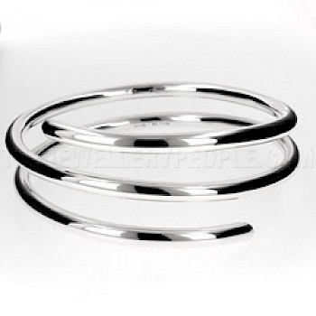 Tubed Silver Spiral Bangle - Treble 5mm