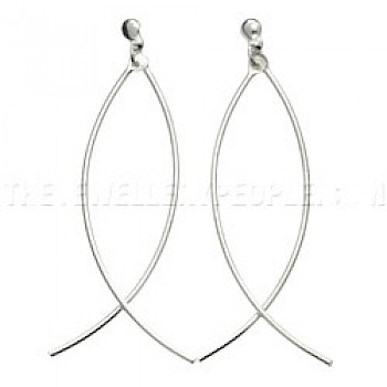 Tubed Wires Silver Earrings - 60mm Long