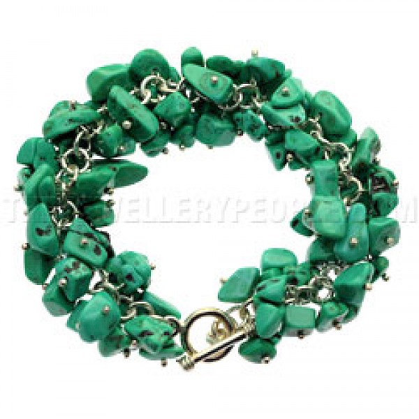 Turquoise Stone Cluster Bracelet