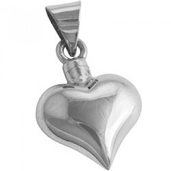 Twist Top Silver Heart Pendant - PT118