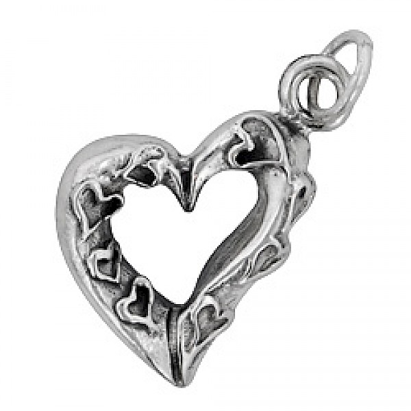 Twisted Heart Silver Charm