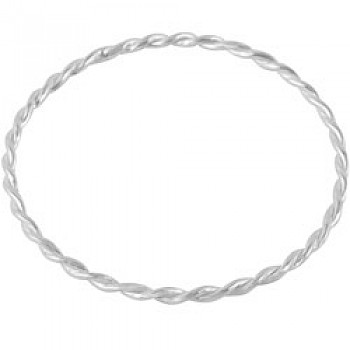 Twisted Silver Bangle - 3mm Solid