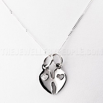 Two Hearts Silver Pendant