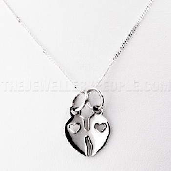 Two Hearts Silver Pendant - PT545