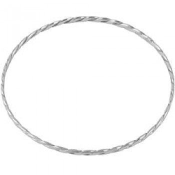 Two Strand Twist Silver Bangle - 3mm Solid