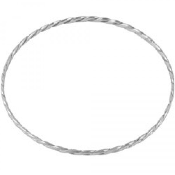 Two Strand Twist Silver Bangle - 3mm Solid