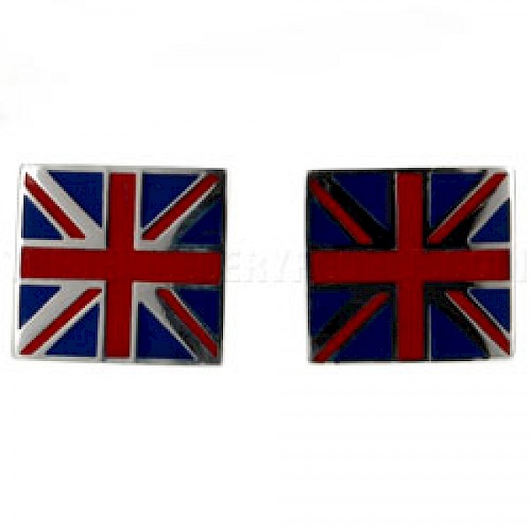 Union Jack Silver Stud Earrings