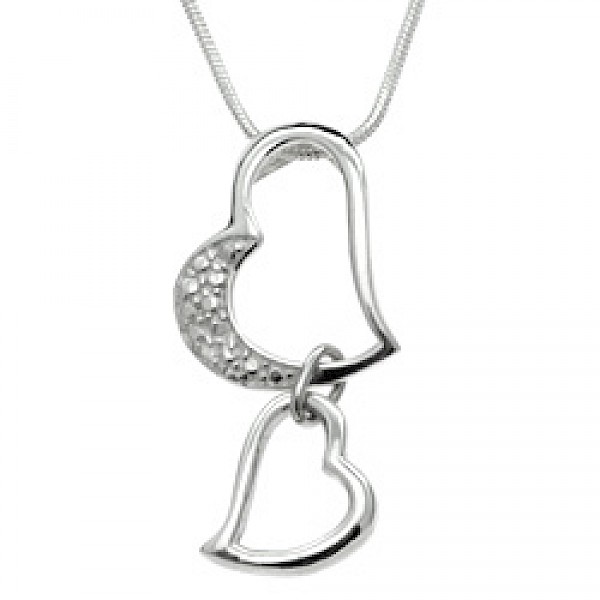 Warped Hearts Silver Pendant - PT240