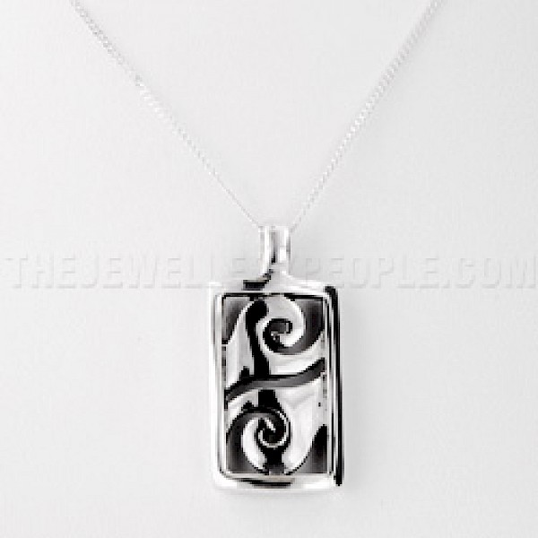 Wave Tab Silver Pendant - PT517