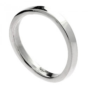 Wavy Polished Silver Ring - 3mm - RG265