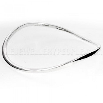 Wavy Silver Bangle - 3mm Solid - SB089