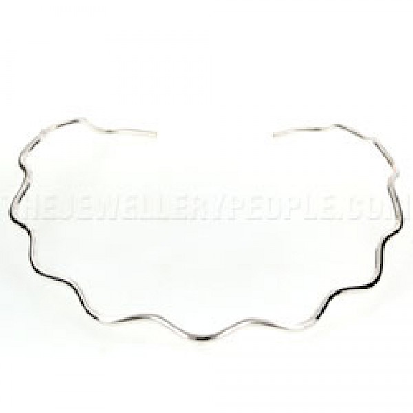 Wavy Silver Collar - 2.5mm Solid