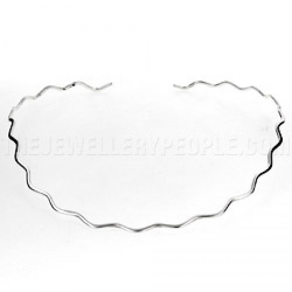 Wavy Silver Collar - 2mm Solid