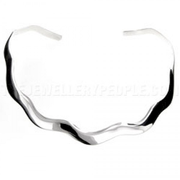 Wavy Silver Collar - 8mm Wide