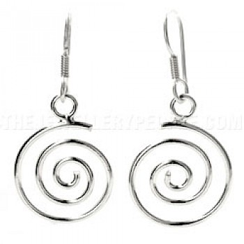 Whirl Silver Earrings - 13mm Wide