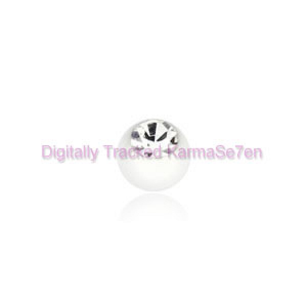 White Acrylic Jewelled Threaded Ball
