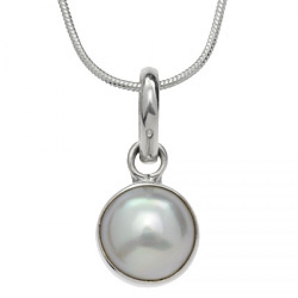 White Pearl Silver Pendant - SL238