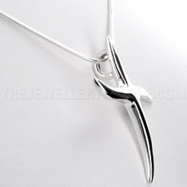 Wiggle Cross Silver Pendant - RN074