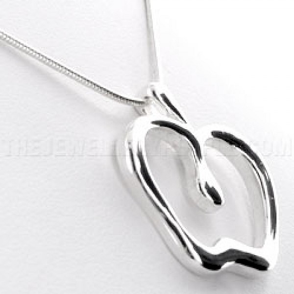 Wire Apple Silver Pendant - PT155