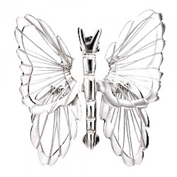 Wire Butterfly Silver Brooch